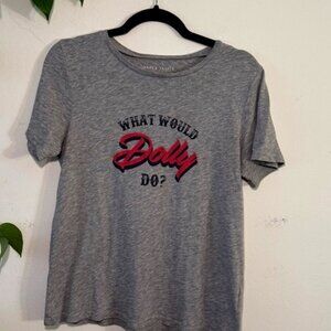 Dolly Gray Crew Neck Gray Graphic Tee